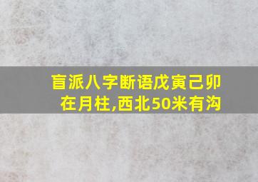 盲派八字断语戊寅己卯在月柱,西北50米有沟