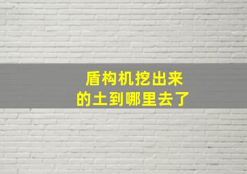 盾构机挖出来的土到哪里去了