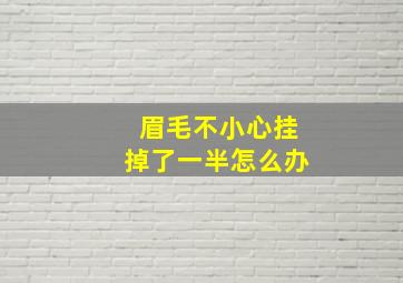 眉毛不小心挂掉了一半怎么办