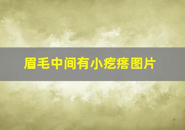 眉毛中间有小疙瘩图片