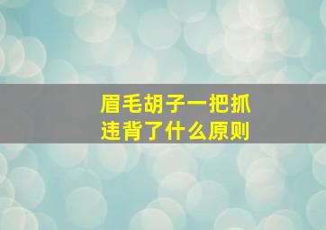 眉毛胡子一把抓违背了什么原则