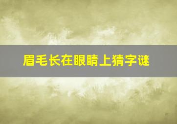 眉毛长在眼睛上猜字谜