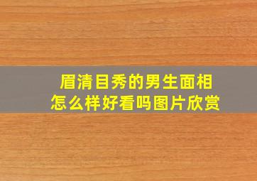 眉清目秀的男生面相怎么样好看吗图片欣赏