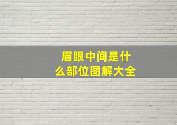 眉眼中间是什么部位图解大全