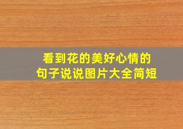 看到花的美好心情的句子说说图片大全简短