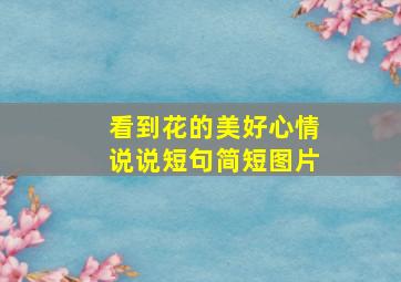 看到花的美好心情说说短句简短图片