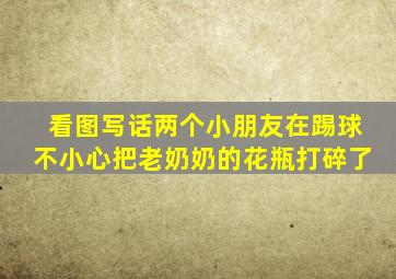 看图写话两个小朋友在踢球不小心把老奶奶的花瓶打碎了