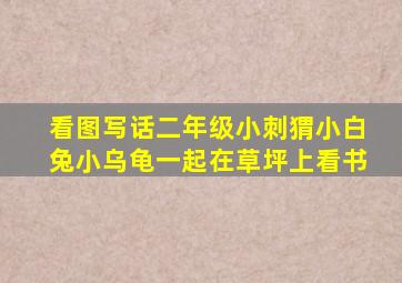 看图写话二年级小刺猬小白兔小乌龟一起在草坪上看书