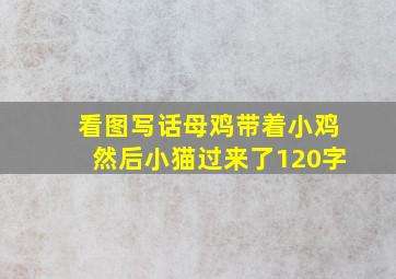 看图写话母鸡带着小鸡然后小猫过来了120字