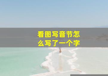 看图写音节怎么写了一个字