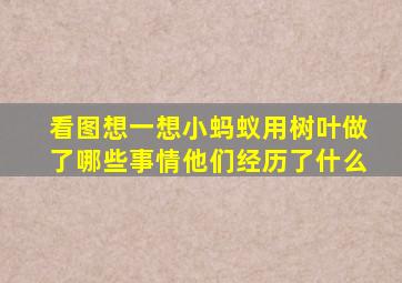 看图想一想小蚂蚁用树叶做了哪些事情他们经历了什么