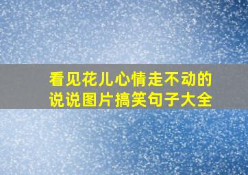 看见花儿心情走不动的说说图片搞笑句子大全