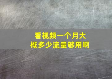 看视频一个月大概多少流量够用啊