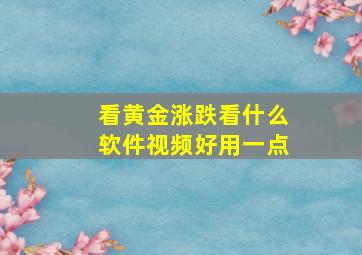 看黄金涨跌看什么软件视频好用一点