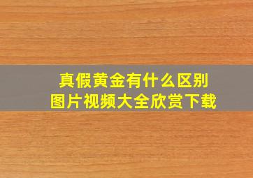 真假黄金有什么区别图片视频大全欣赏下载