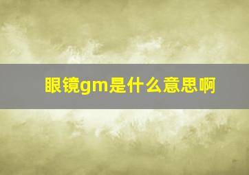 眼镜gm是什么意思啊