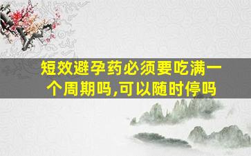 短效避孕药必须要吃满一个周期吗,可以随时停吗