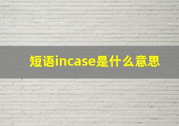 短语incase是什么意思