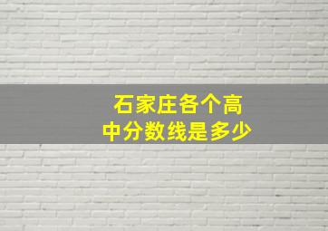 石家庄各个高中分数线是多少