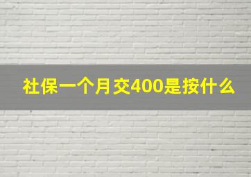 社保一个月交400是按什么