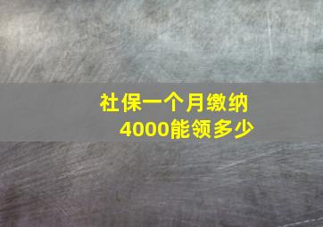 社保一个月缴纳4000能领多少