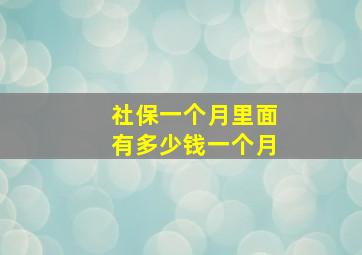 社保一个月里面有多少钱一个月