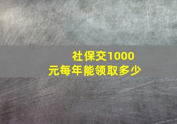 社保交1000元每年能领取多少