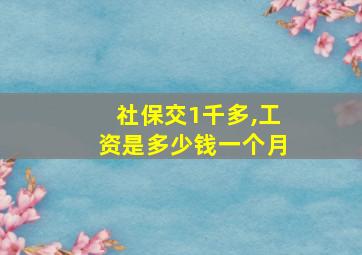 社保交1千多,工资是多少钱一个月