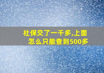 社保交了一千多,上面怎么只能查到500多