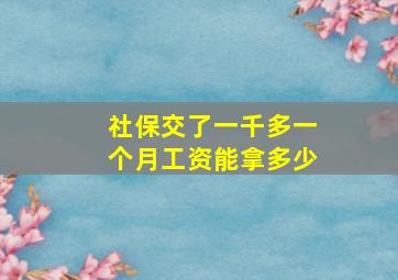 社保交了一千多一个月工资能拿多少