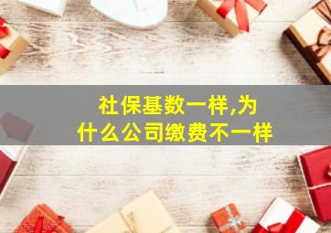 社保基数一样,为什么公司缴费不一样