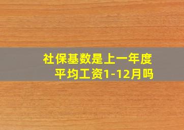 社保基数是上一年度平均工资1-12月吗