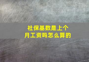 社保基数是上个月工资吗怎么算的