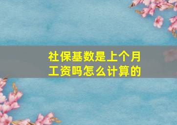 社保基数是上个月工资吗怎么计算的