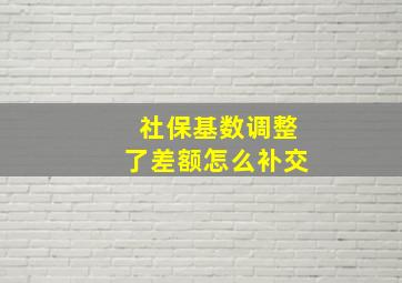 社保基数调整了差额怎么补交