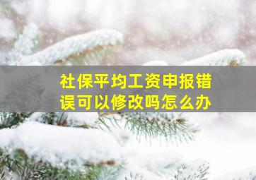 社保平均工资申报错误可以修改吗怎么办