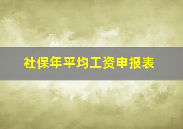 社保年平均工资申报表