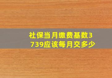 社保当月缴费基数3739应该每月交多少