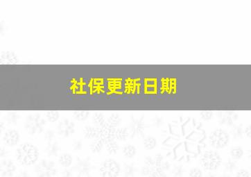 社保更新日期