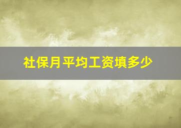 社保月平均工资填多少