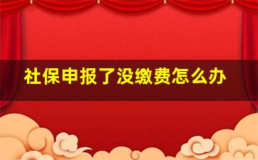 社保申报了没缴费怎么办