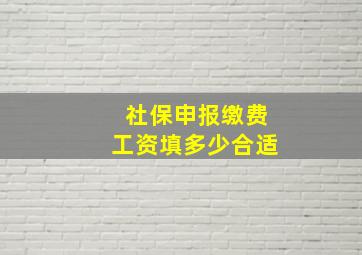 社保申报缴费工资填多少合适