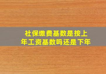 社保缴费基数是按上年工资基数吗还是下年