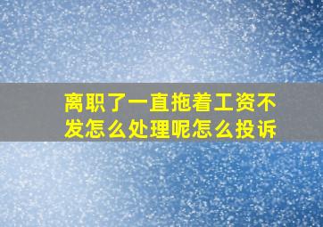 离职了一直拖着工资不发怎么处理呢怎么投诉