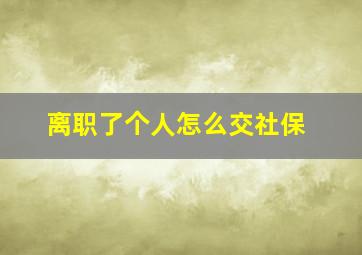 离职了个人怎么交社保