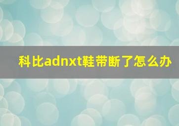 科比adnxt鞋带断了怎么办