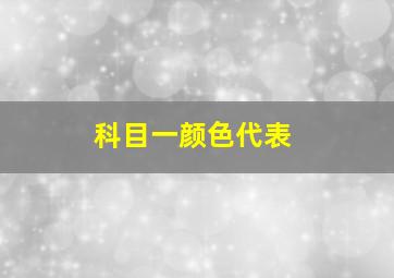 科目一颜色代表