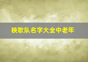 秧歌队名字大全中老年