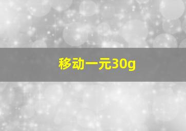 移动一元30g