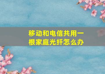 移动和电信共用一根家庭光纤怎么办